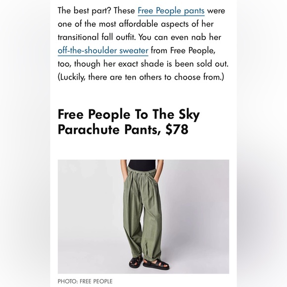 Free People To The Sky Parachute Pants In Lively Ivy - Picture 13 of 14